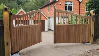 Hardwood Iroko Swing Gates [upl. by Eleaffar]