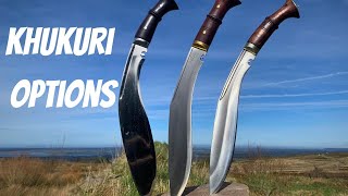 Khukuri Some Options Tora Blades Kailash Blades Great Gurkha Khukuri [upl. by Oyr]