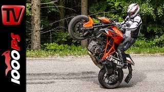 KTM 1290 Super Duke R  Test  5 Meinungen  1 Bike  Stunts Action Sound [upl. by Okwu317]