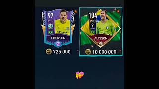 EDERSON vs ALISSON fifa cards🥶 brazil edit fifamobile futbol andreybIack [upl. by Brindell]