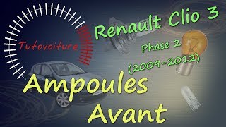 Changer vos ampoules avant  RENAULT Clio 3 [upl. by Droflim]