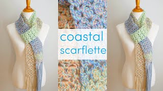 How to Crochet the Coastal Scarflette [upl. by Kroo]