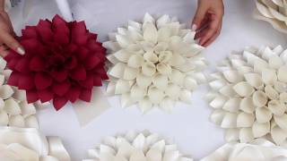 DIY Paper Dahlia Tutorial  My Wedding Backdrop Flowers [upl. by Narag]