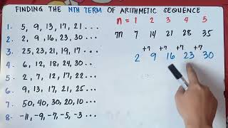 Finding the Nth Rule of Arithmetic Sequence  Explain in Detailed [upl. by Donnell616]