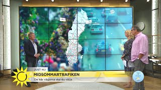 Midsommartrafiken – De här vägarna ska du välja i helgen  Nyhetsmorgon TV4 [upl. by Xonnel]