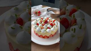 fraisier cake 🍰✨ cake fraisier recipe cakerecipe shorts [upl. by Carny133]