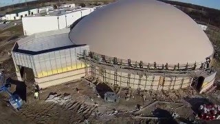 Aerial video of Monolithic Dome for Catoosa Public Schools [upl. by Krein]