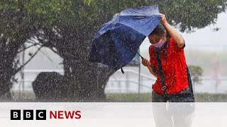 Typhoon Gaemi makes landfall in Taiwan with two dead and hundreds injured  BBC News [upl. by Freyah]