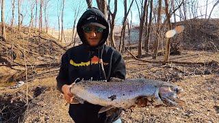 Float Fishing Steelhead In a BACKWOODS Creek Legendary Species [upl. by Elke95]