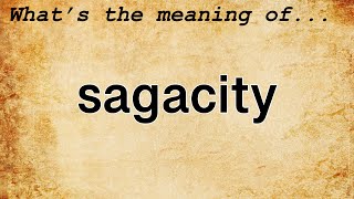 Sagacity Meaning  Definition of Sagacity [upl. by Gottwald]