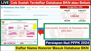 🔴LIVE Cara Cek Sudah Terdaftar di Database BKN  Belum untuk Persiapan Pendaftaran PPPK 2024 [upl. by Anette]