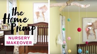 Baby Nursery Gets A Major Makeover On A Budget  DIY Mobile  The Home Primp [upl. by Ecnarretal]