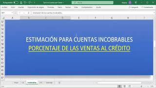 Cuentas Incobrables Porcentaje de Ventas al Crédito [upl. by Arobed]