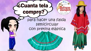 Cuanta tela compro ❓Cuanta tela necesito para una falda semiplato con pretina elástica cuantatela [upl. by Venn513]