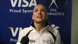 Day 1 PostMeet Interview with Nastia Liukin at 2008 Visa Ch [upl. by Esiled]