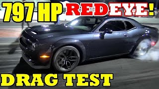 FASTEST STOCK RED EYE  797 HP 2019 Hellcat Redeye  Civilian 14 Mile DRAG VIDEO   RoadTest® [upl. by Eneleahs824]