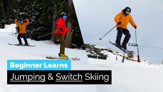 Beginner Learns How to Jump on Skis amp How To Ski Switch [upl. by Arted]