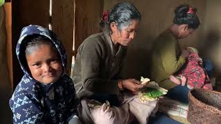 village family Sisnu and roti food eating Bs rural village [upl. by Torrin]