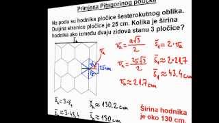 Primjena Pitagorinog poučka na pravilni šesterokut 04  problemski tekstualni životni zadatak [upl. by Lyns]