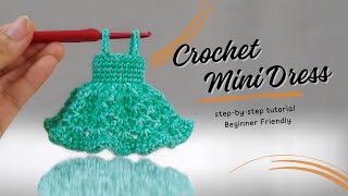 Crochet Mini Dress  Super Easy [upl. by Ahkeber]