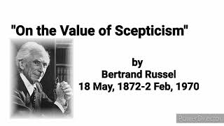 On the Value of Scepticism by Bertrand RusselSummaryUrdu [upl. by Dorolisa]