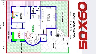 50X60 North Facing Farm House Plan [upl. by Laekcim]