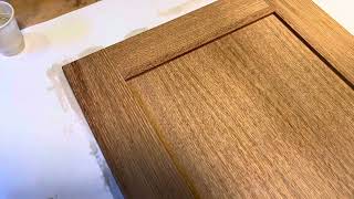 Rubio Monocoat Oil plus 2c Smoke 5 on white oak cabinet door [upl. by Sitruk308]