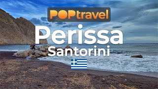 Walking in PERISSA  Santorini Greece 🇬🇷 Black Sand Beach  4K 60fps UHD [upl. by Eba]