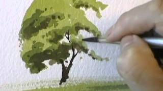 A Simple Tree  Watercolour Demonstration by PETER WOOLLEY [upl. by Seravaj456]