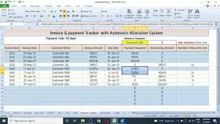 Automatically Allocate Payment to Invoice  Invoice and Payment Tracker Template in Excel [upl. by Oznarol7]