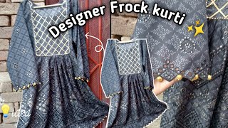 Designer Kurti frock design 😲✨  cutting and stitching new trendy design Frock design [upl. by Irita]