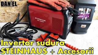 Invertor sudura Steinhaus PROIW160M si accesorii pentru sudat [upl. by Gurango]