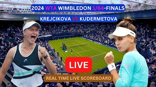 Barbora Krejcikova Vs Veronika Kudermetova LIVE Score UPDATE 2024 WTA Wimbledon Tennis 164Finals [upl. by Noivart529]