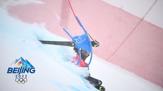 Blizzard conditions lead to 33 crashes in mens giant slalom  Winter Olympics 2022  NBC Sports [upl. by Selig]