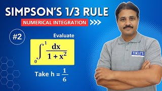 SIMPSONS 13 RULE SOLVED PROBLEM 2 NUMERICAL INTEGRATION TIKLESACADEMY [upl. by Charlean]