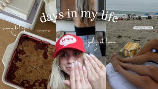 vlog  sunday reset beach day amp yapping while I bake 🍰🍓 [upl. by Yrolam]