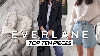 EVERLANE TOP TEN PIECES Best Style Essentials to buy from Everlane Unsponsored Try On Review [upl. by Bryana]