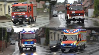 Starkregenzelle über Salzhausen Einsatzfahrten Feuerwehr und Rettungsdienst in Salzhausen [upl. by Secundas347]