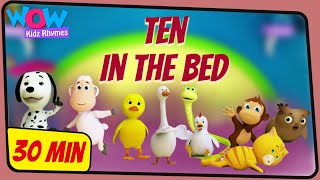 Ten In The Bed  Nursery Rhymes  Baby Songs In English  English Poem  Wow Kidz Rhymes [upl. by Etireugram]