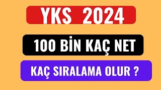 ÜNİVERSİTE YKS 2024 100 BİN KAÇ NET KAÇ SIRALAMA OLUR [upl. by Jess]