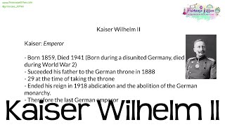 Kaiser Wilhelm II  Revision for GCSE History [upl. by Odnomor]