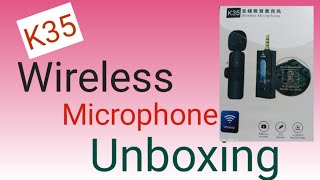 K35 Wireless microphone unboxing [upl. by Lokin]