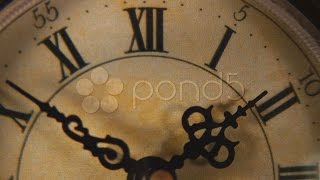 Closeup Vintage Clock Hands Moving Fast Stock Footage [upl. by Pinckney]