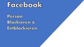 Facebook Personen Blockieren amp rückgängig machen  Anleitung [upl. by Guibert]