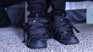 Lanvin “Triple Black” Curb Sneakers  Unboxing amp On Foot Review [upl. by Eiralav]