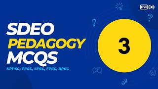 SDEO pedagogy mcqs part 3 sdeo kppsc tgt [upl. by Ayra]