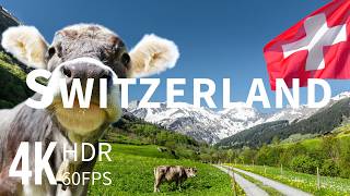 Switzerland in Stunning 4K  Relaxing Drone Video with Calming Music  4K UHD [upl. by Ajat]