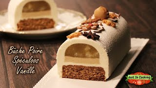 ❅ Recette de Bûche de Noël Poire Spéculoos Vanille ❅ [upl. by Adaval]