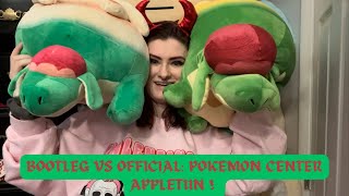 Bootleg VS Official Appletun Pokemon Plush Edition  Taechichu [upl. by Anitsej]