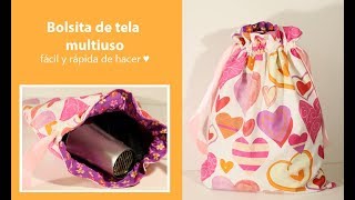 Bolsa Multiuso  Bolsa de tela fácil y rápida de hacer [upl. by Balduin]